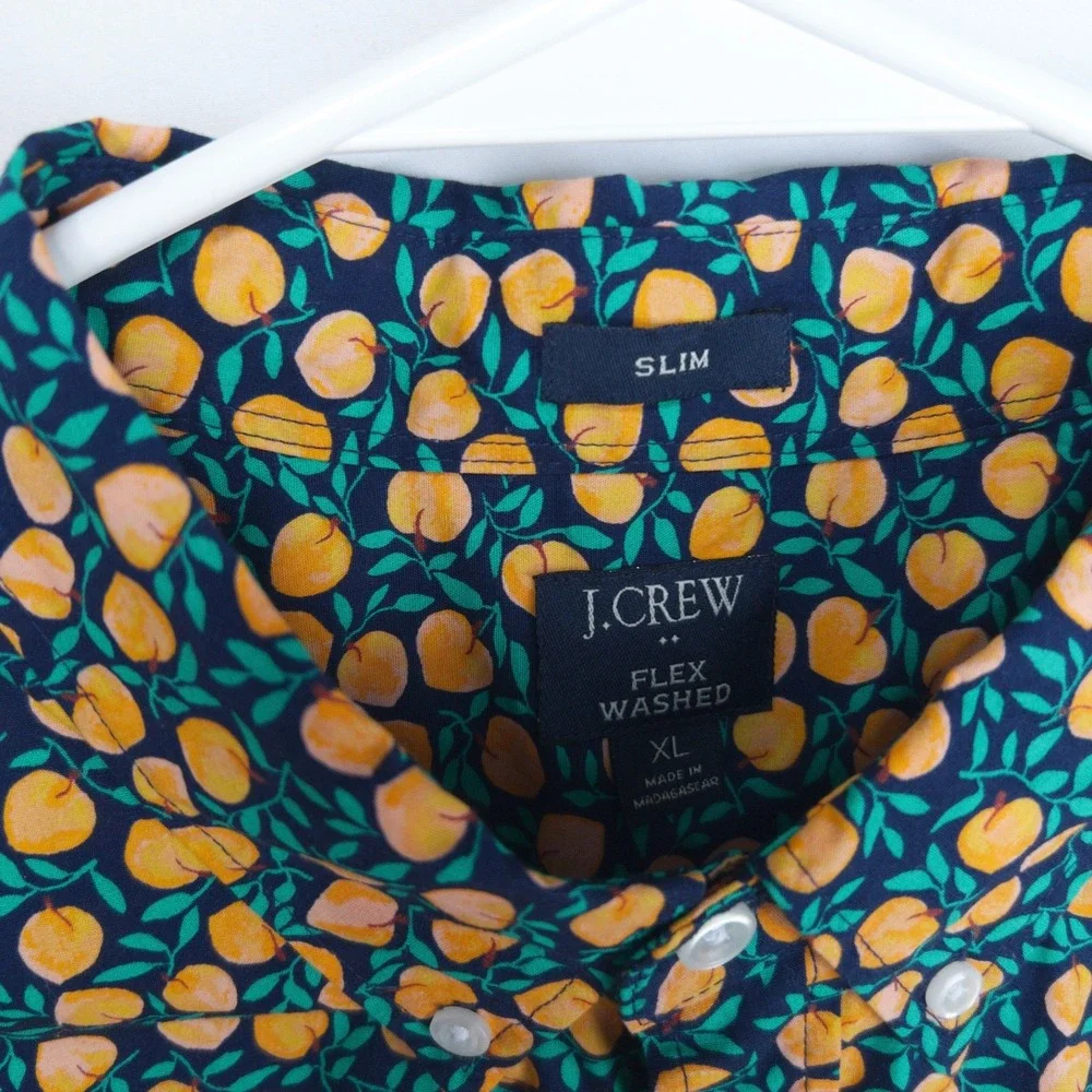 J Crew Flex Washed Slim Shirt Men XL Peach Fruitcore Casual Button Down NWOT $98